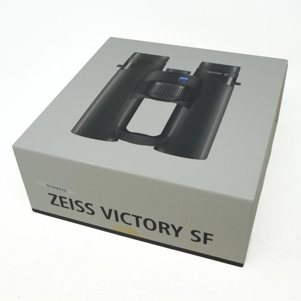 Box packaging of Zeiss Victory SF binoculars on a white background