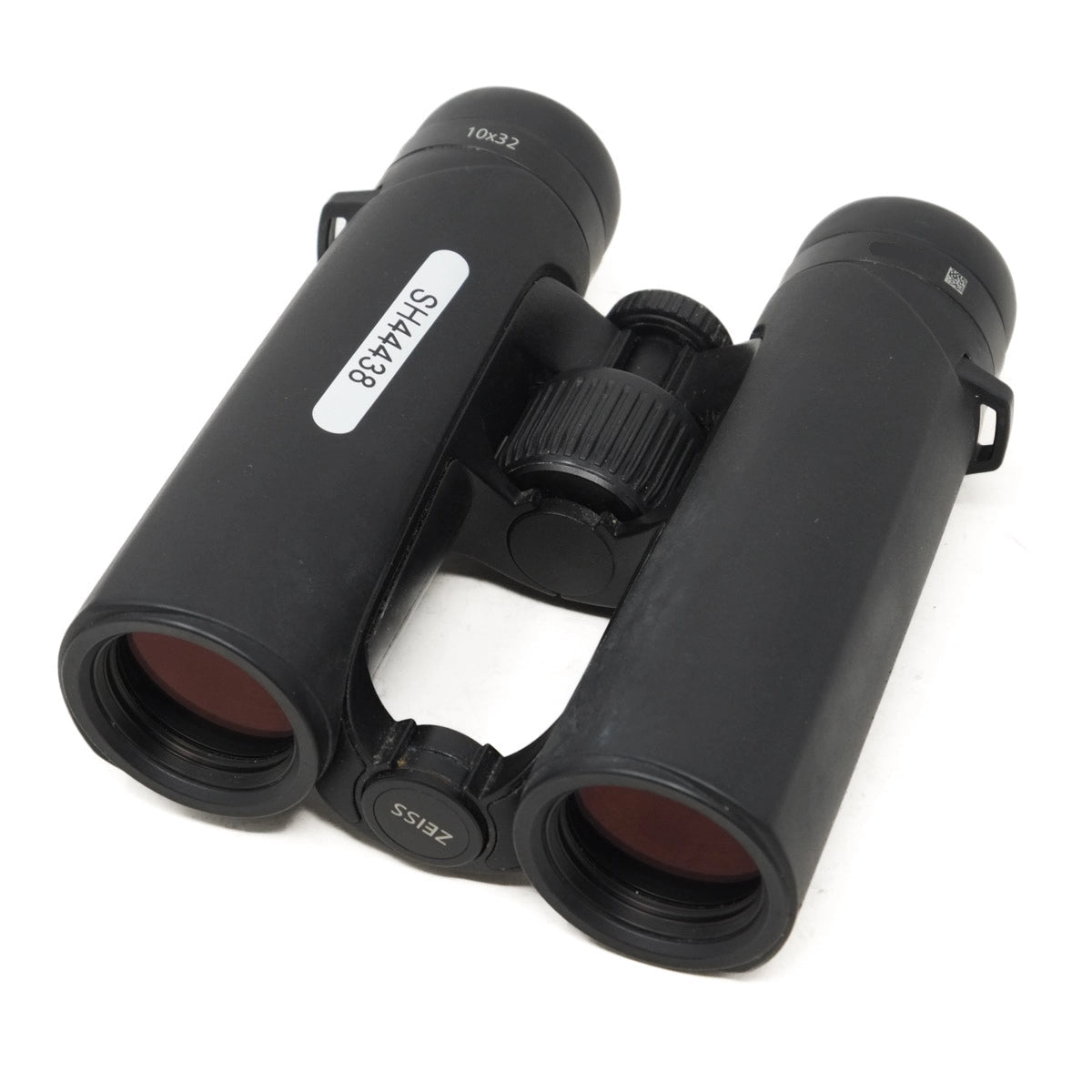 Black binoculars on a white background