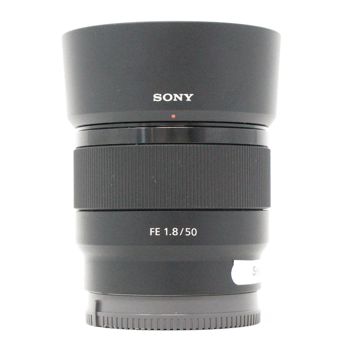 Used Sony FE 50mm F1.8 E-Mount lens with hood