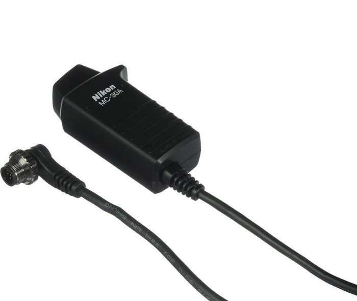 Nikon camera adapter with cable on a white background