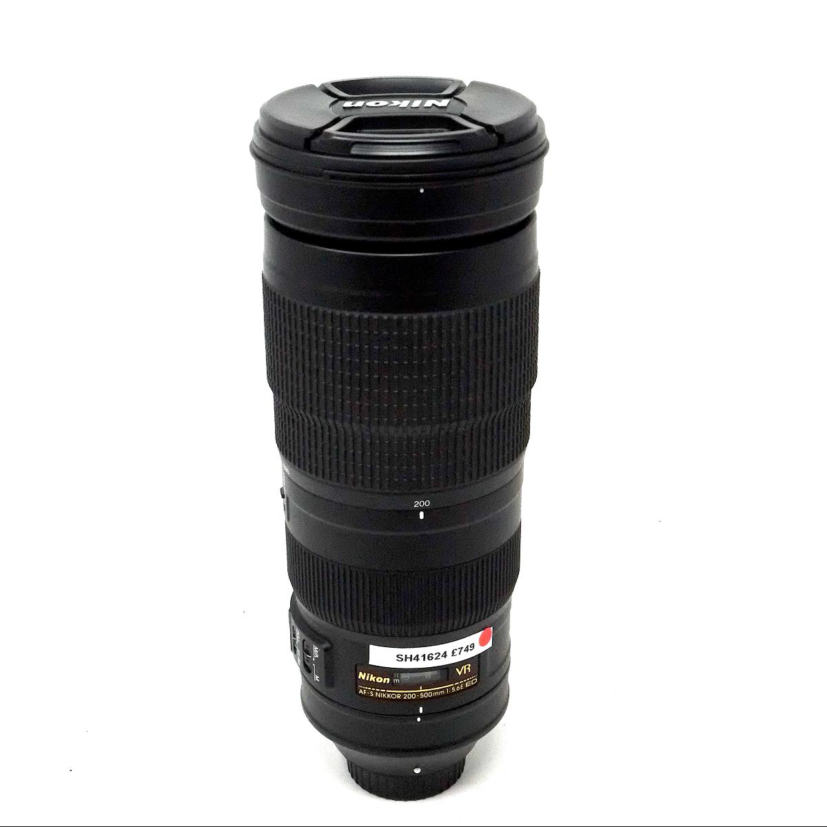 Used Nikon AF-S Nikkor 200-500mm F5.6E VR lens (Hood SH41624)