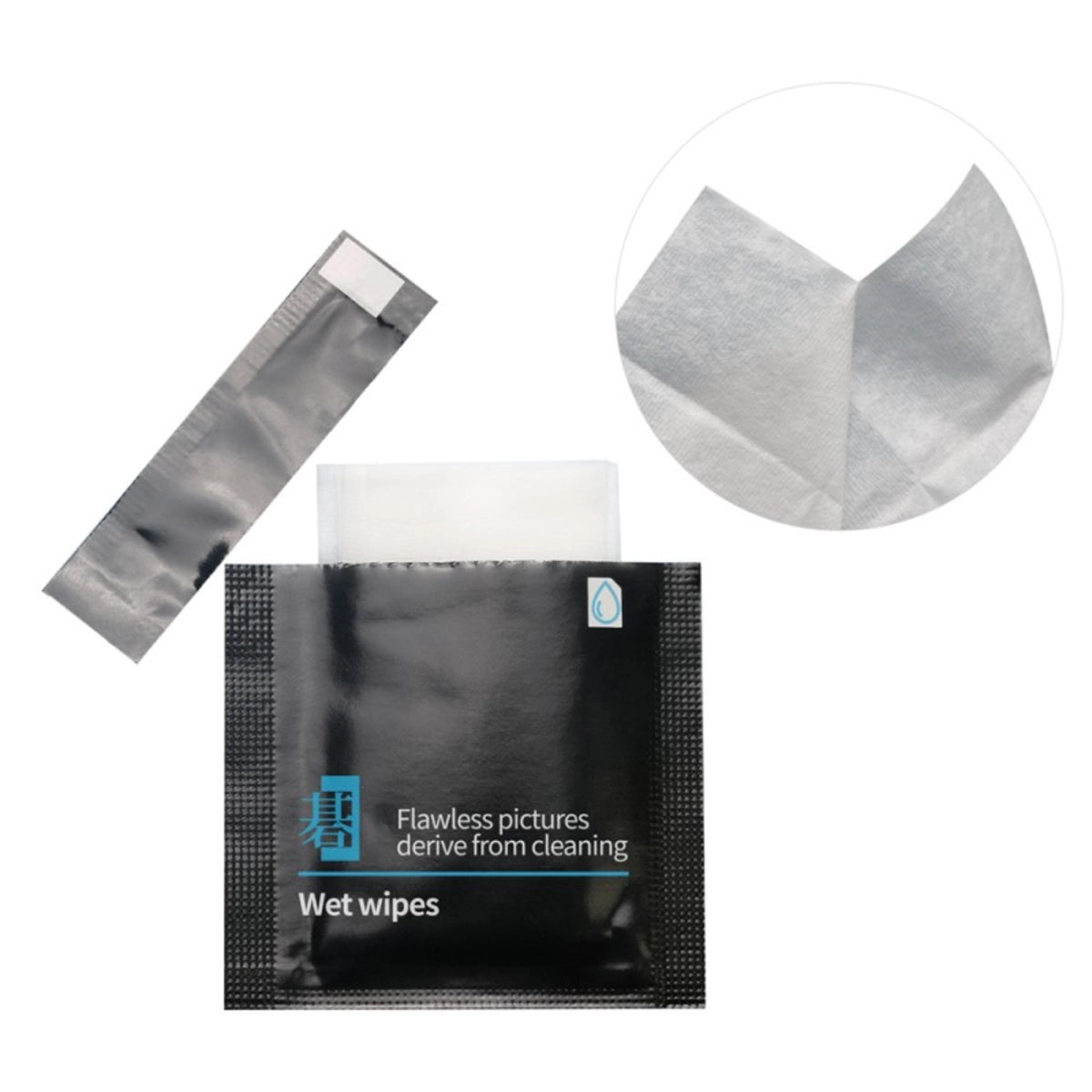 VSGO Anti bacteria screen cleaning wipes kit front angle of packet open