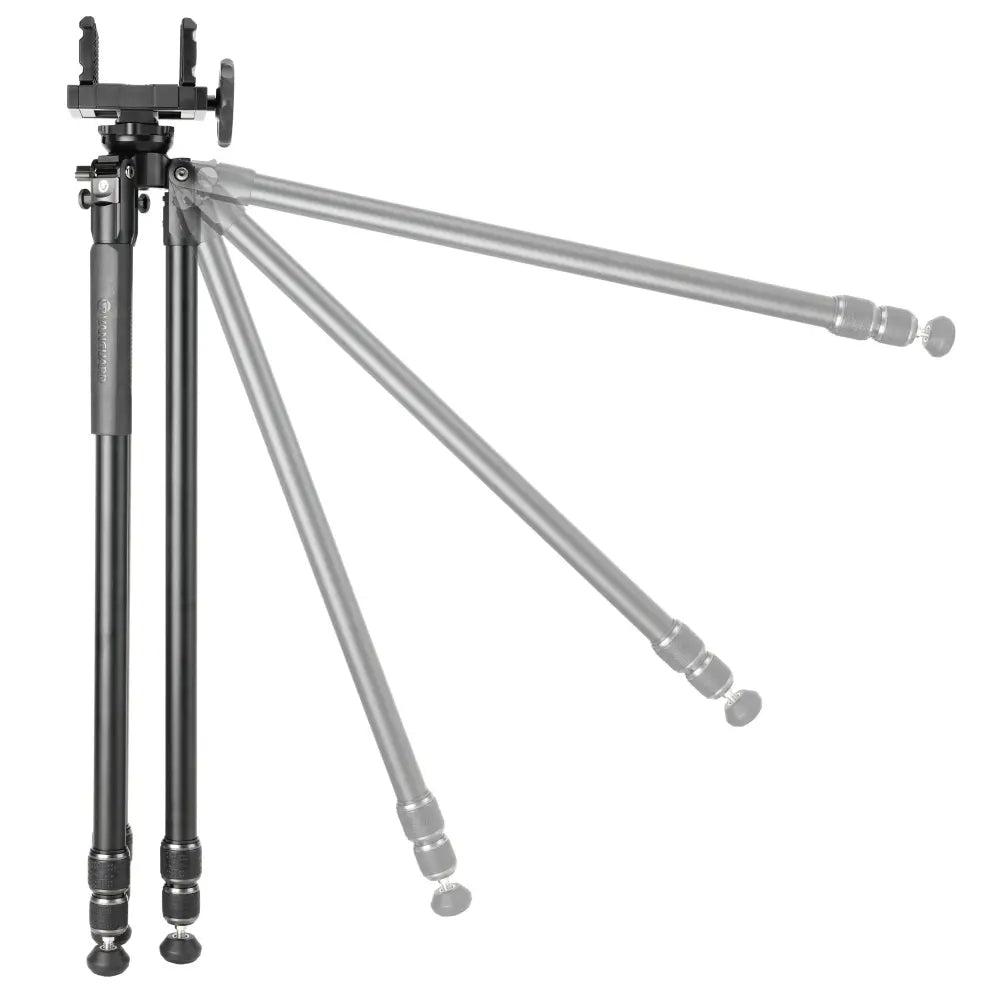 Camera tripod on a white background