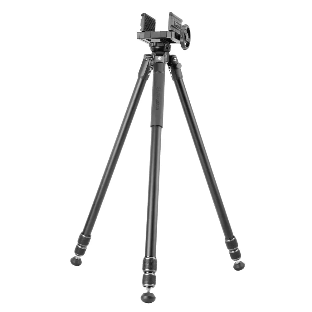 Black tripod on a white background