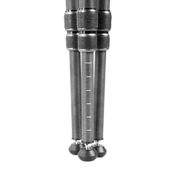 Carbon fiber tripod legs on a white background