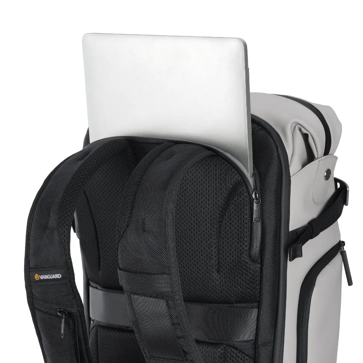 Backpack with laptop compartment on a white background