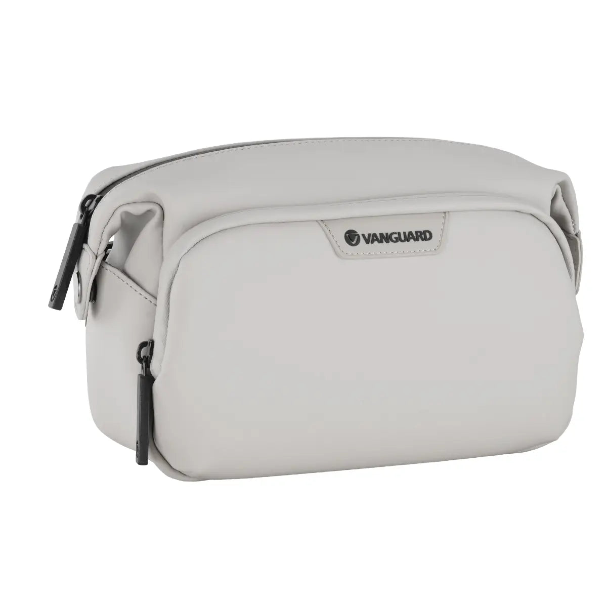 Gray camera bag with 'Vanguard' branding on a white background