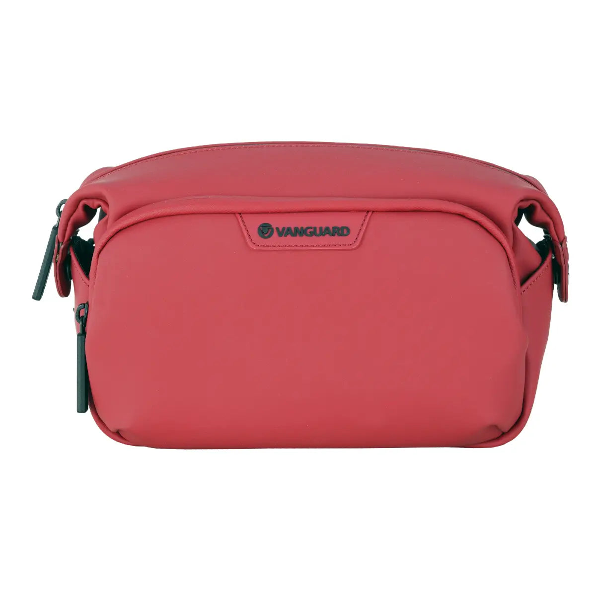 Red camera bag with Vanguard logo on a white background