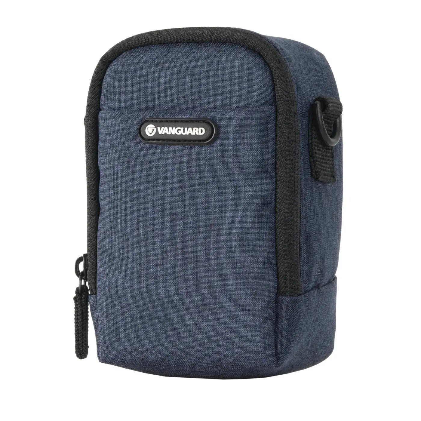 Blue camera case with Vanguard logo on a white background