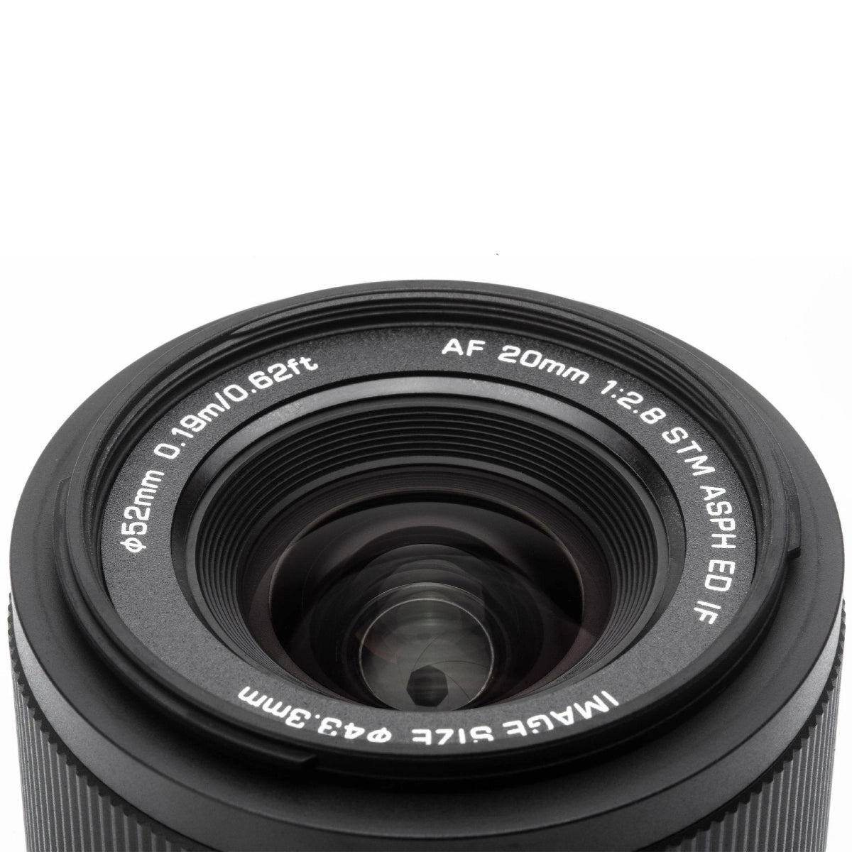 Viltrox 20mm f2.8 - Nikon Z Mount Lens front angle from top