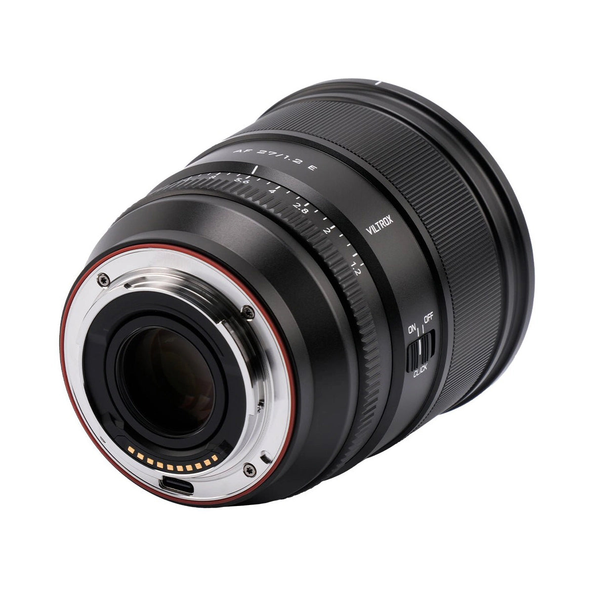 Viltrox AF 27mm F1.2 Lens - Sony E Mount back angle from left side