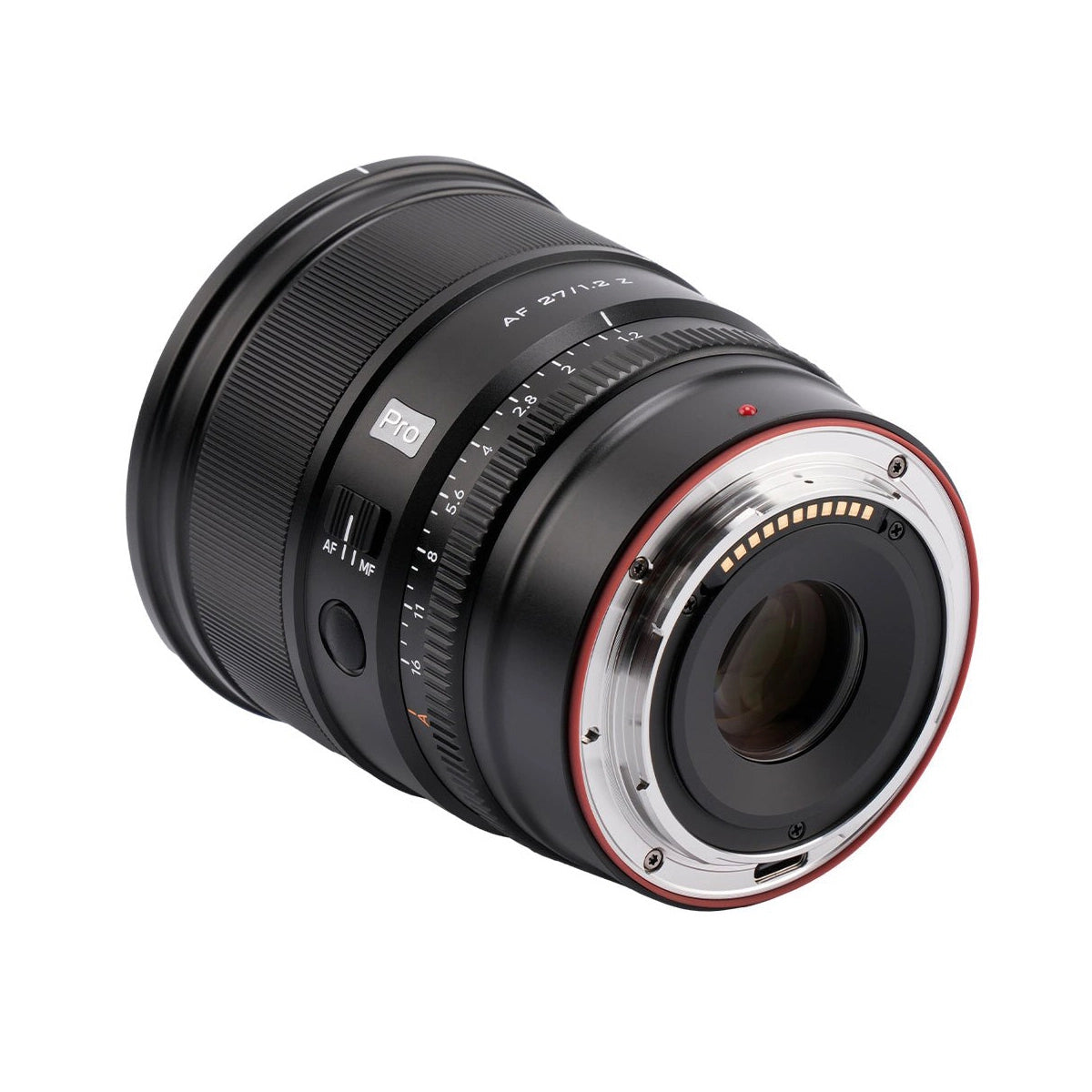 Viltrox AF 27mm F1.2 Lens - Sony E Mount back angle from right side