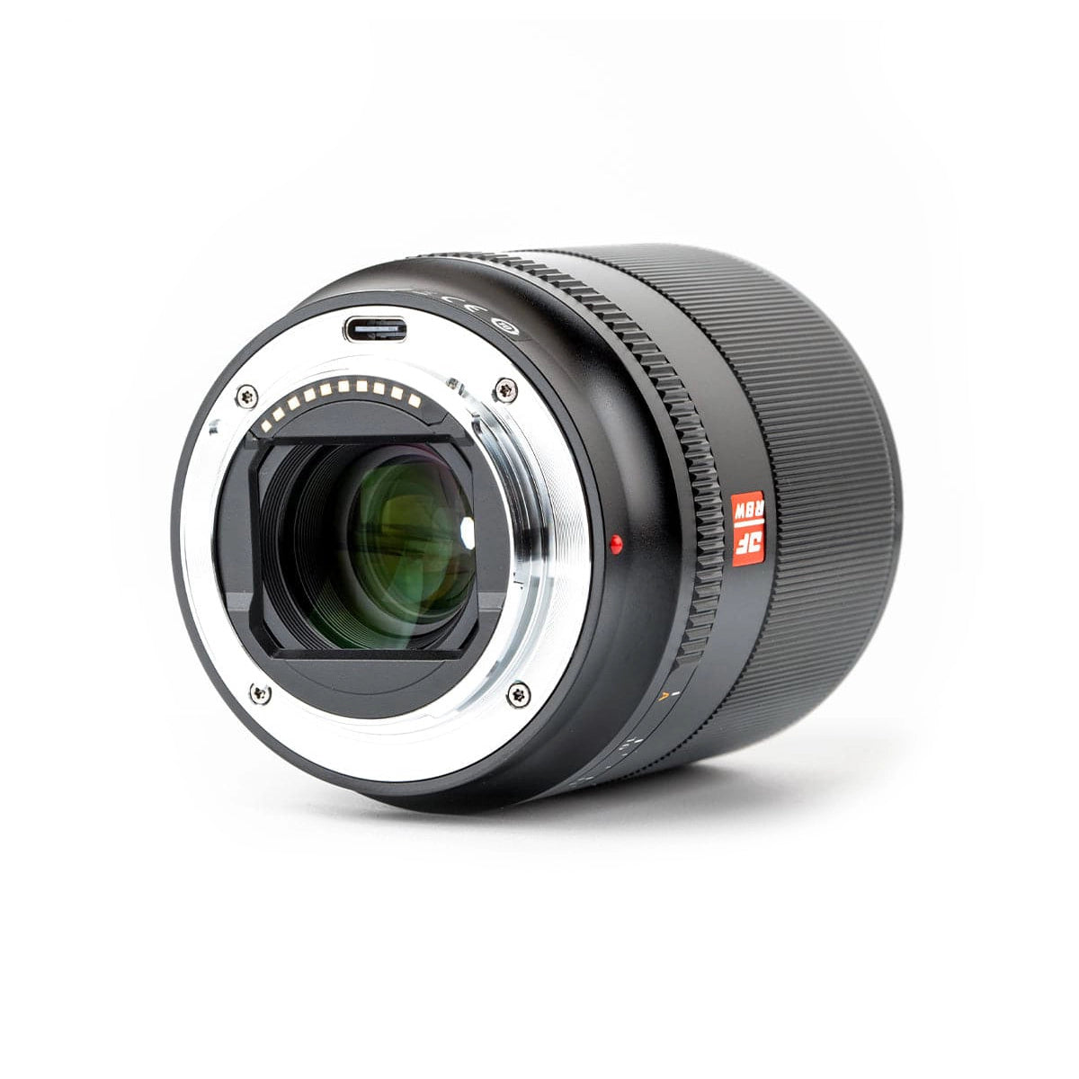 Viltrox AF 28mm F1.8 lens - Sony FE back angle from left side