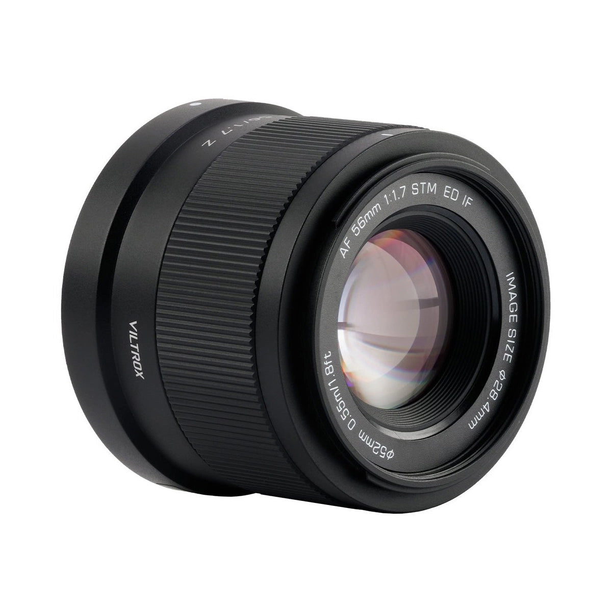 Viltrox AF 56mm F1.7 - Fujifilm XF Mount Lens front angle from left side