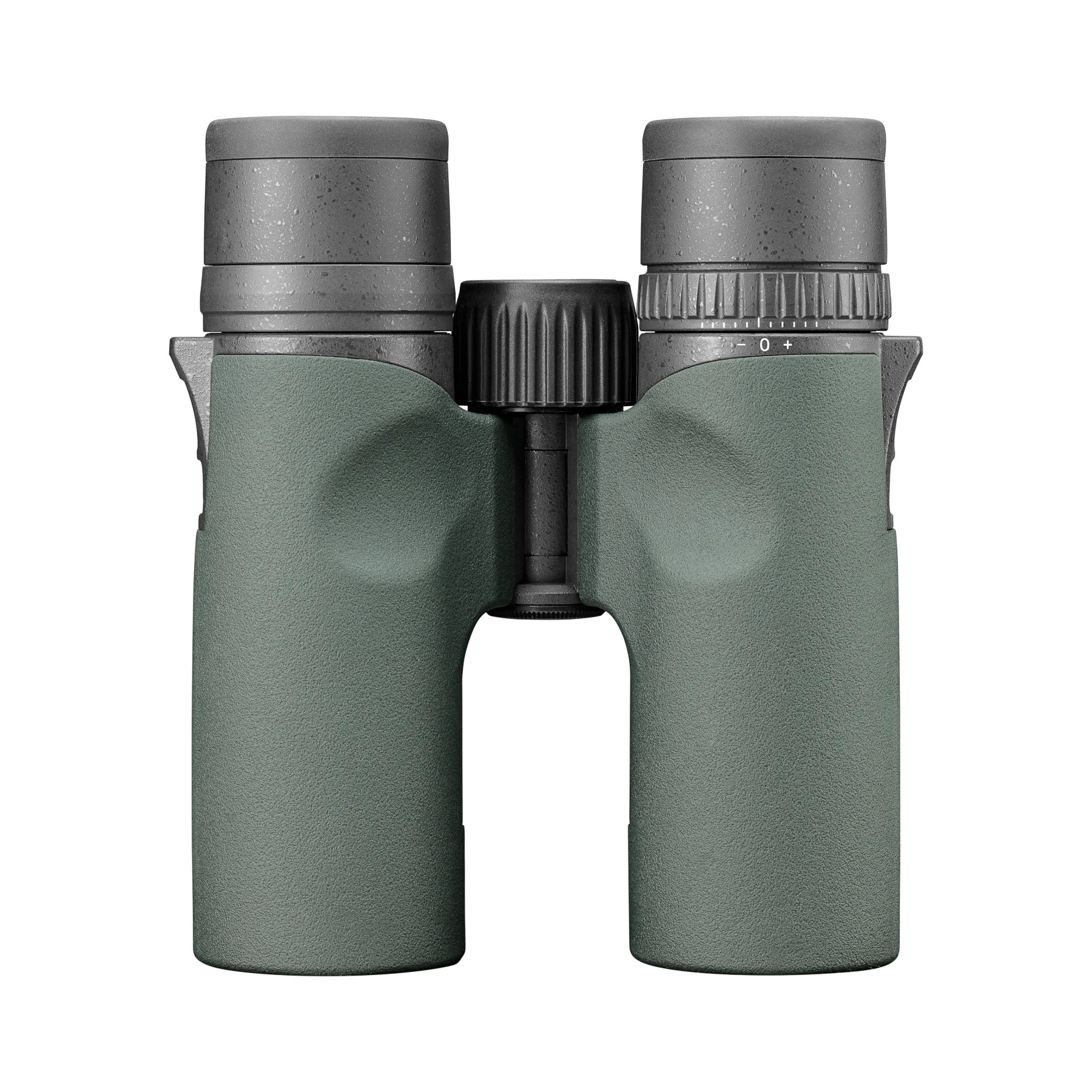 A pair of Vortex binoculars with matte green bodies and dark gray eyecups and central focus wheel, shown against a plain white background.