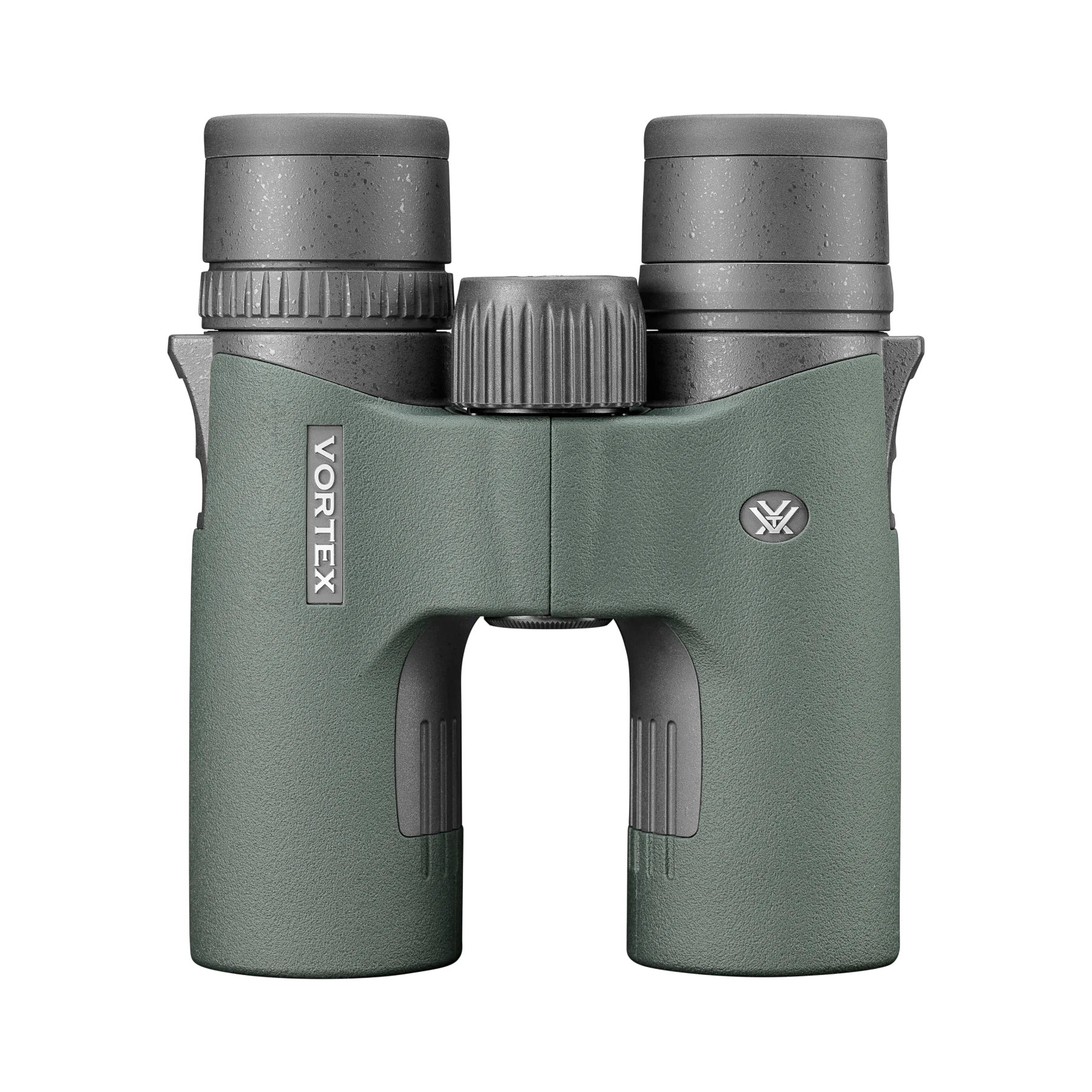 Vortex binoculars in a matte green color with dark gray accents, shown against a plain white background.