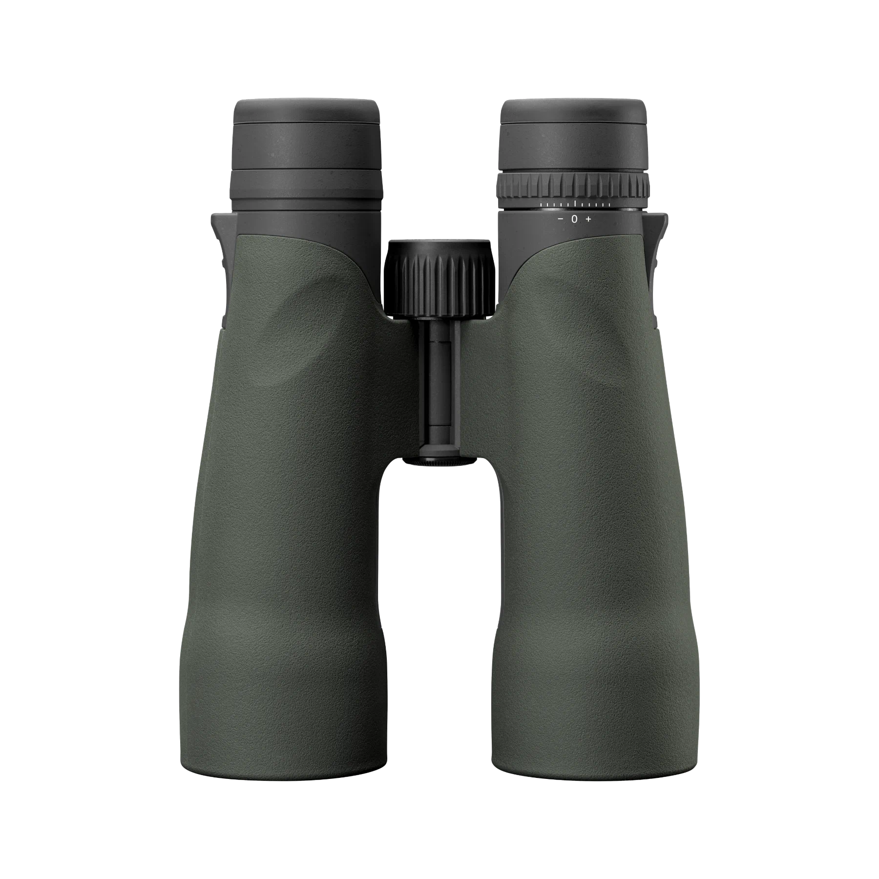 A pair of Vortex binoculars in matte dark green with black eyecups and central focusing knob, shown against a plain white background.
