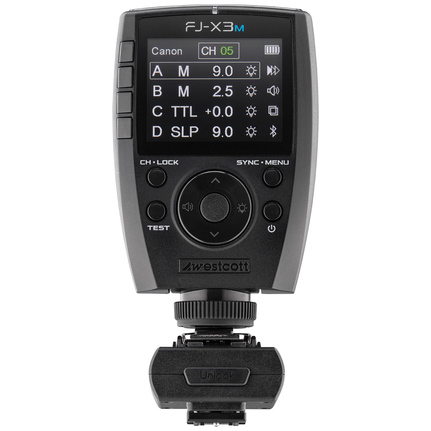 Westcott FJ-X3m Universal Wireless Flash Trigger with Adapter for Sony Cameras 4786 product photo front with adaptor attached