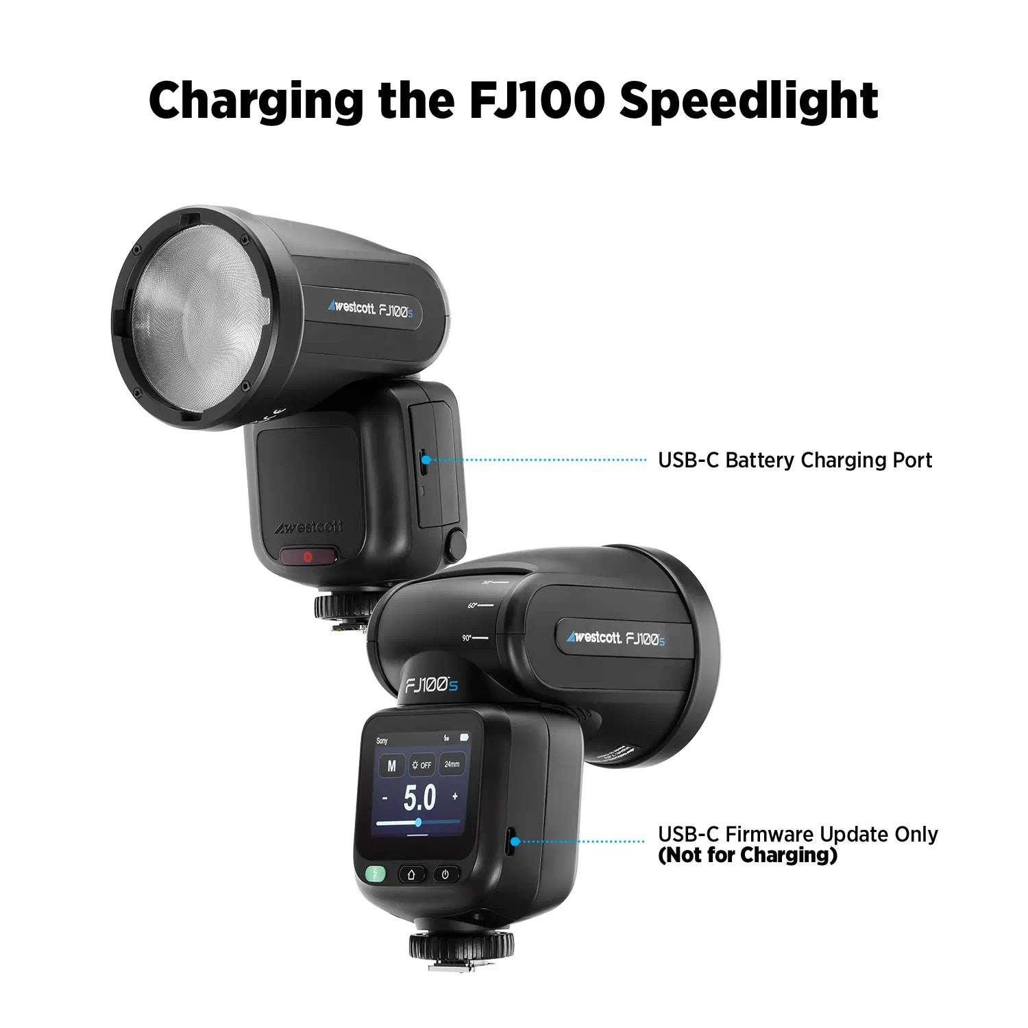 Westcott FJ100 S Touchscreen Speedlight Flash with Sony Camera Mount (100Ws)
