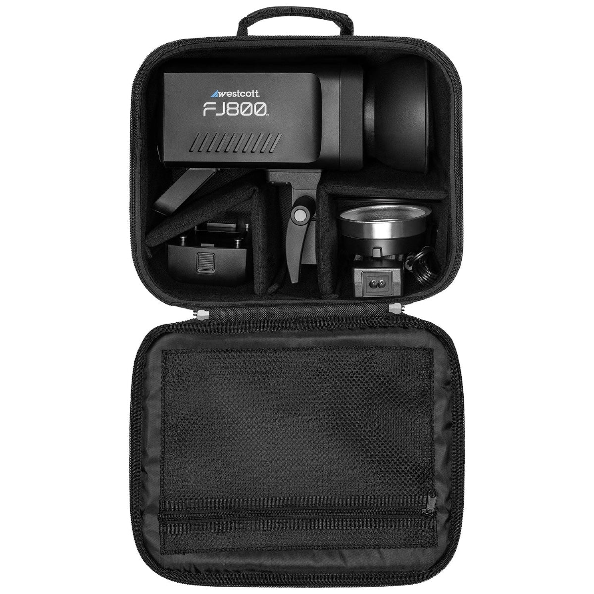 Westcott FJ800 Touchscreen Strobe with FJ Pro AC/DC Battery case interior