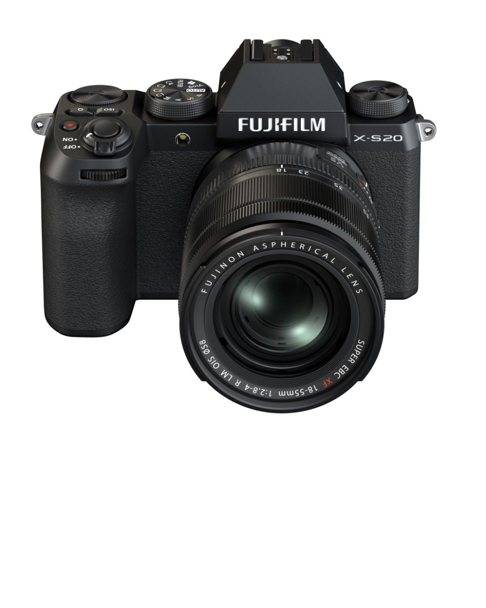 Fujifilm X-S20 mirrorless camera with XF 18-55mm F2.8-4 R lens - Black