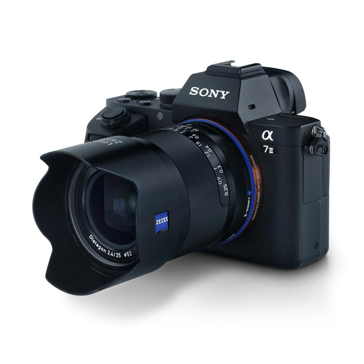 Zeiss Loxia 25mm F2.4 Lens for Sony E-mount on camera angle