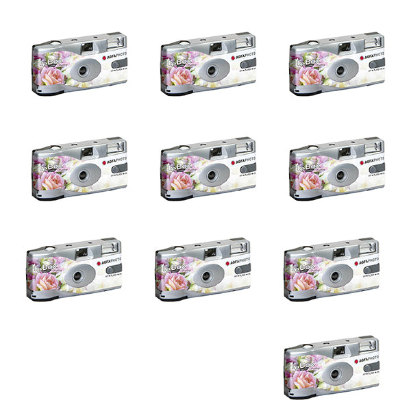 AgfaPhoto LeBox 400 Wedding Disposable Camera with Flash (27 Exposures) 10 pack