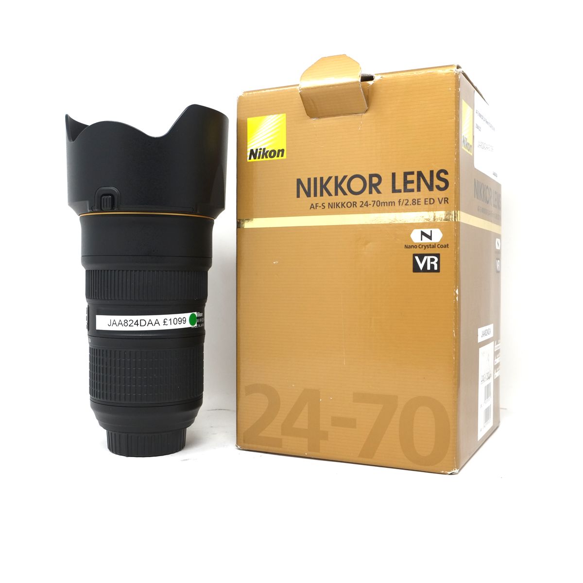 Used Nikon AF-S 24-70mm F2.8E ED VR lens (Boxed JAA824DAA)