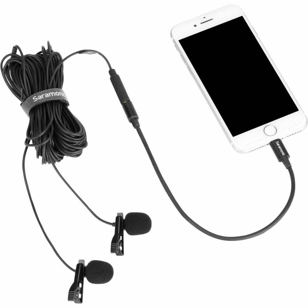 Saramonic LavMicro U1C 6 Meter Lavalier Microphone with Detachable Lightning Connector and 2 mic Capsule