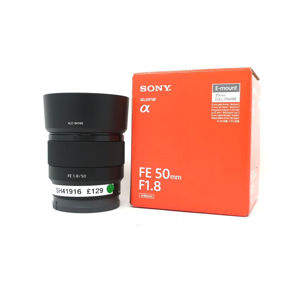 Used Sony FE 50mm f1.8 Lens - Boxed - (SH41916)