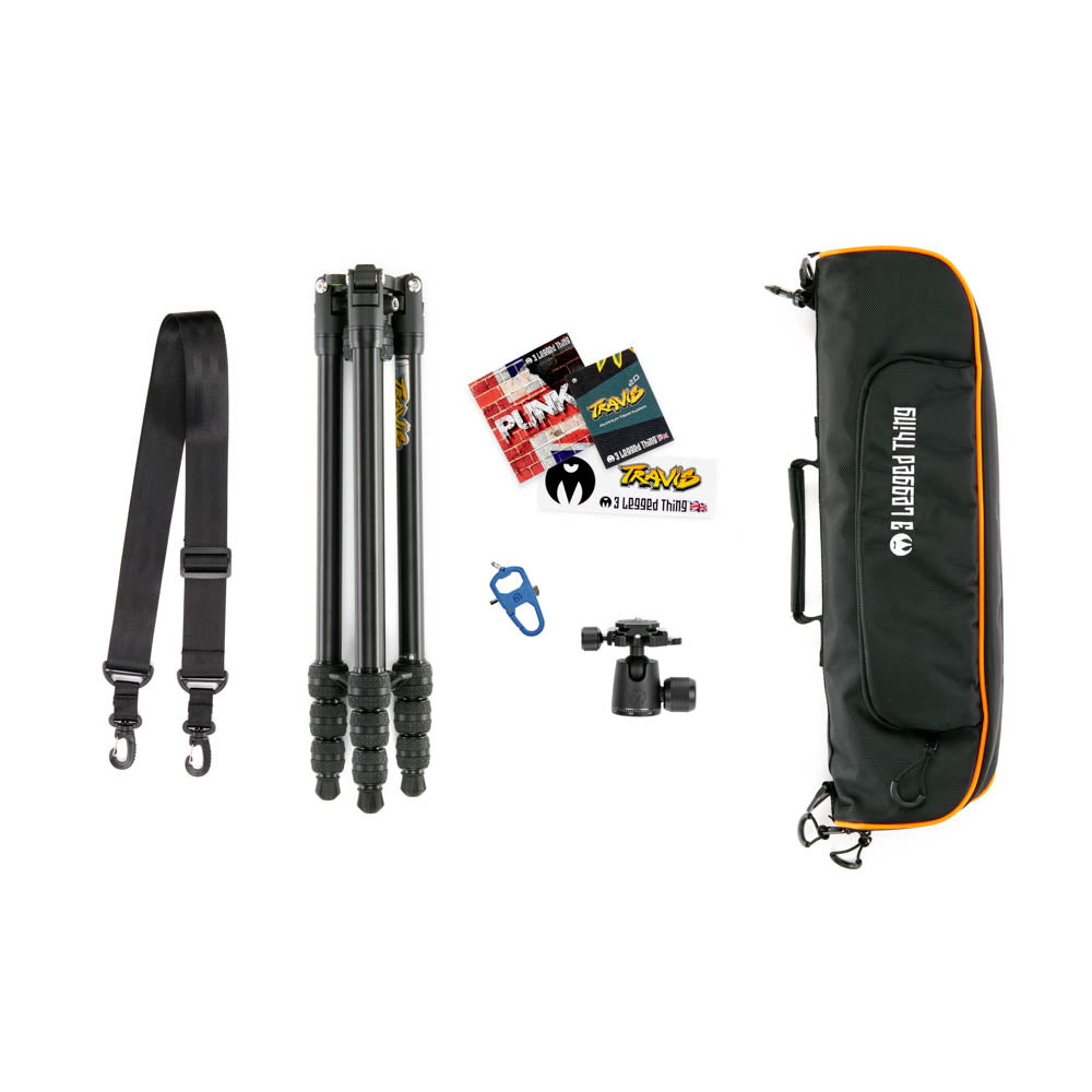 Clearance 3 Legged Thing Punks Travis 2.0 Magnesium Alloy Tripod Kit - Dark