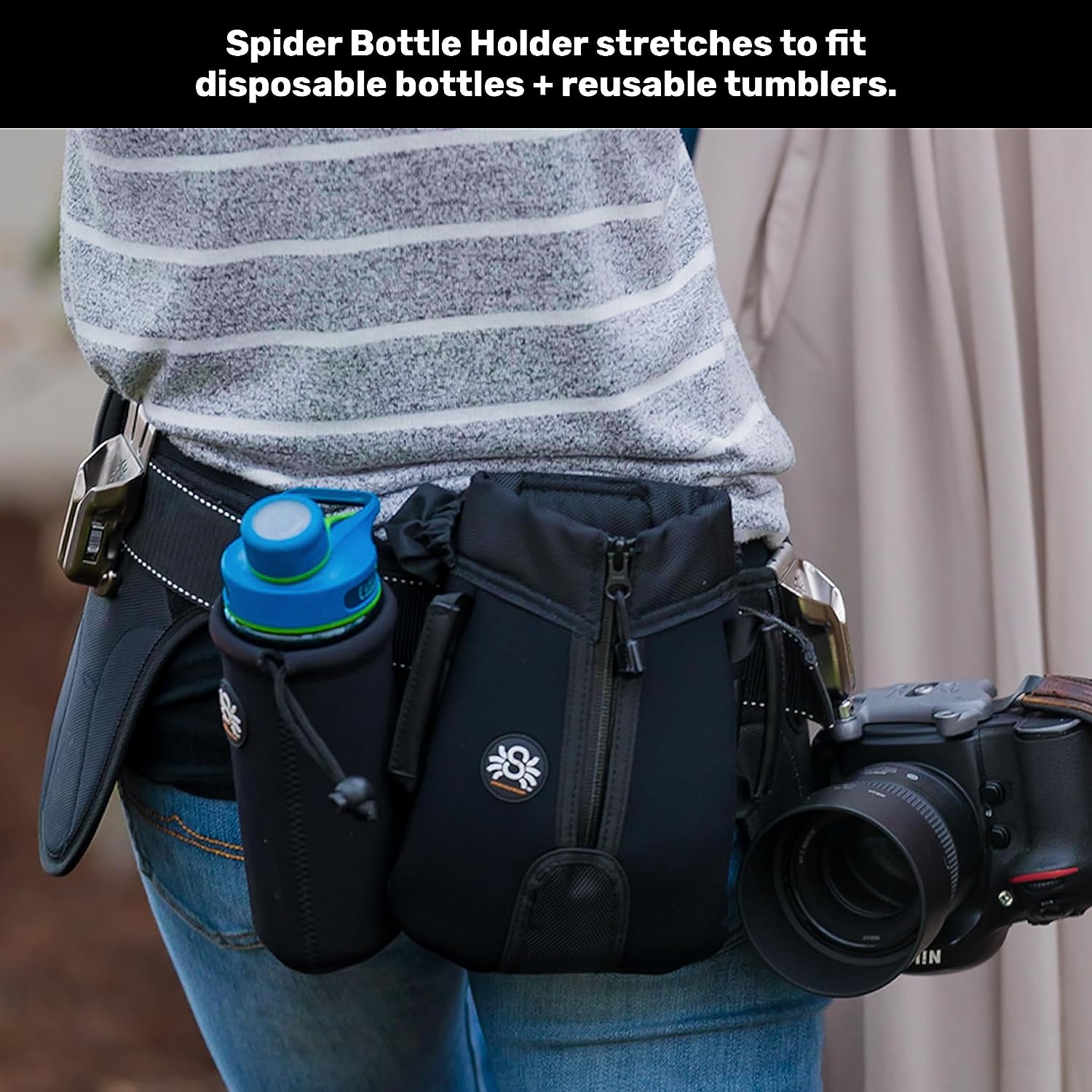 Spider Monkey Water Bottle Holder + Base Clip