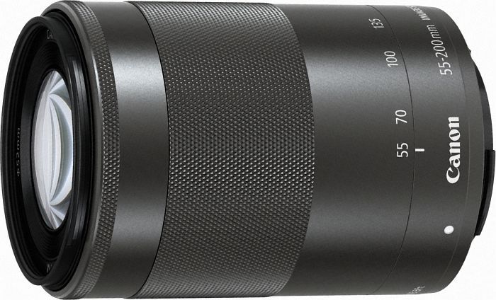 Canon EF-M 55-200mm F4.5-6.3 IS STM Lens - Product Photo 3 - Side view with emphasis on the focus ring and glass components