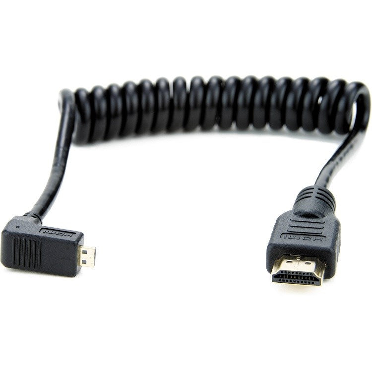 Product Image of Atomos Coiled Right-Angle Micro HDMI to HDMI Cable - 30 to 45cm