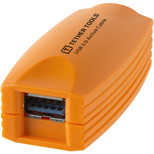 TetherPro USB 3.0 to USB Female Active Extension, 16' (5m), High-Visibility Orange