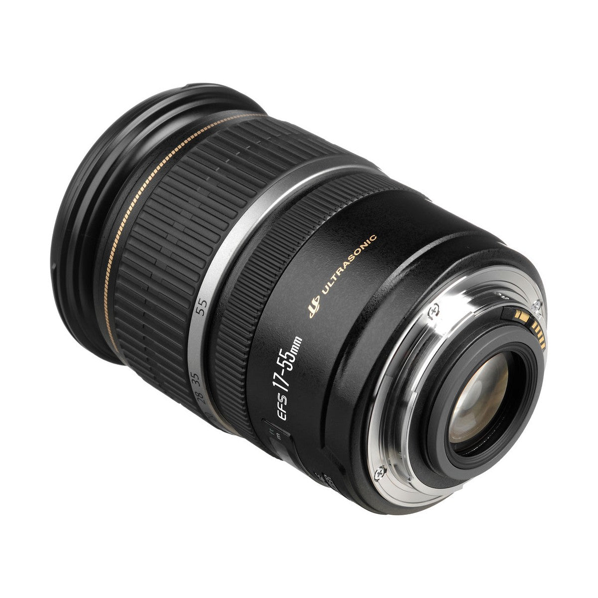 Canon EF-S 17-55mm f2.8 IS USM Lens - Product Photo 2 - Side view, with emphasis on the glass components