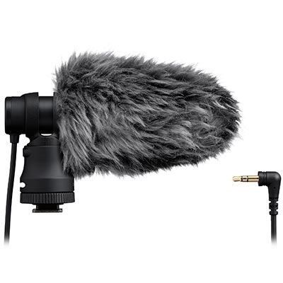 Canon DM-E100 Stereo Microphone - Product Photo 2 - Side View 2 - Cable and Noise Buff