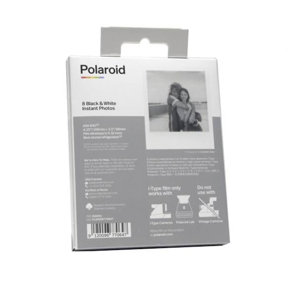 Polaroid I-TYPE B&W Black and White Instant Film - 8 per pack
