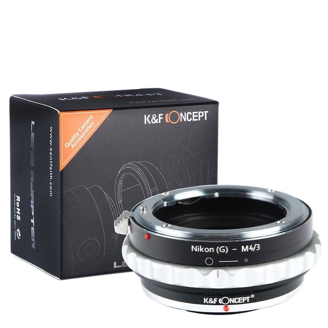 Product Image of K&F Concept Lens Adaptor Nikon to Micro Four Thirds MFT with Aperture Control Ring for Nikon G F AI AIS D AF-S KF06.077