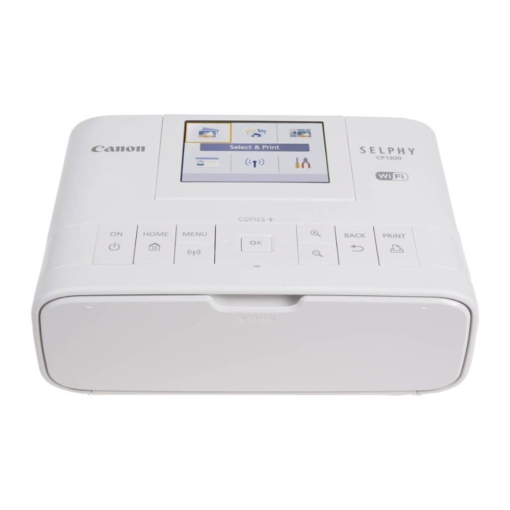 Canon SELPHY CP1300 Compact Photo Printer - White & RP-108IN Ink - paper pack
