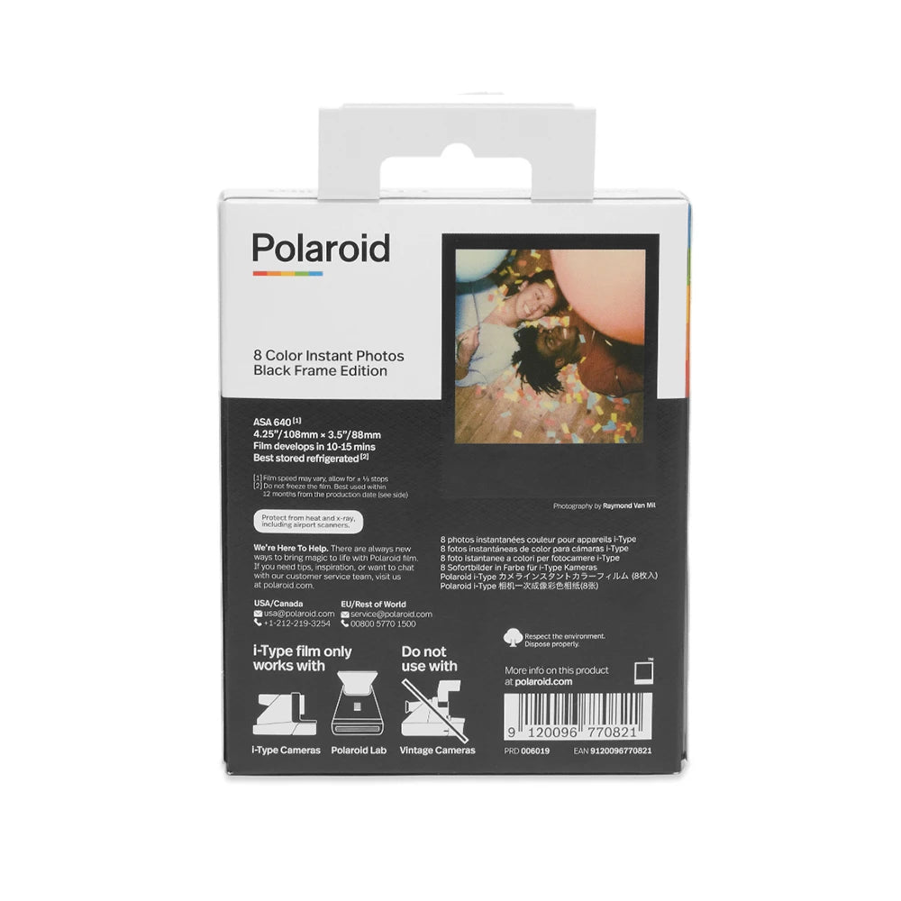 Polaroid Instant Colour Film for I-Type cameras - Black Frame Edition (6019) 8 exp