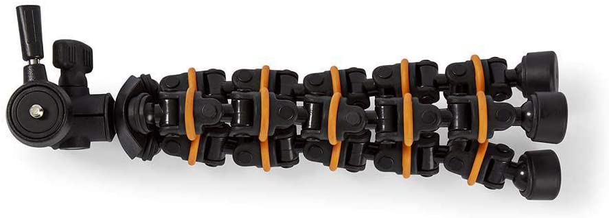 Nedis Mini Tripod Flexible 26 cm Non-skid Feet for Max 1 kg Photo & Video Cameras, Black & Orange