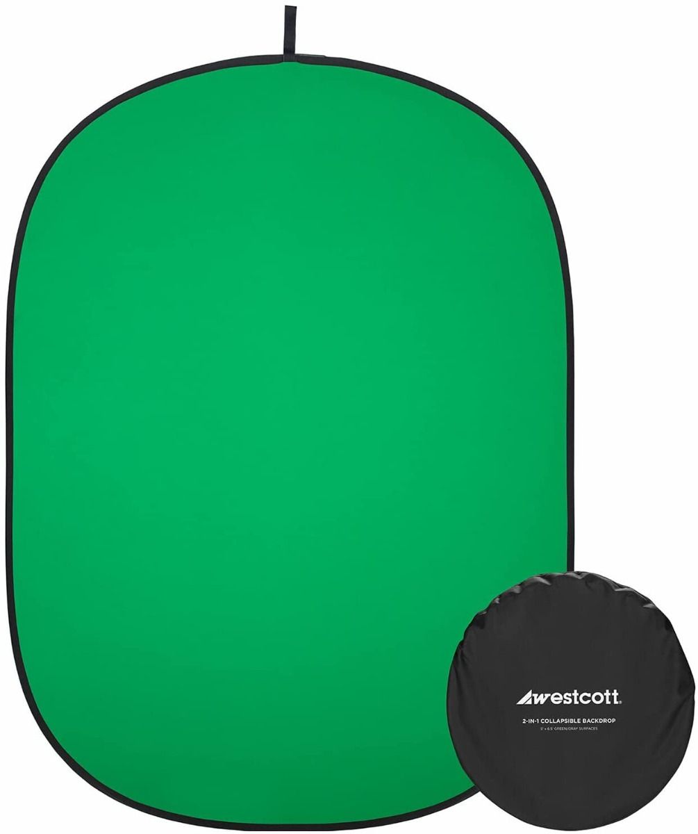 Westcott Collapsible 2-in-1 Grey & Green Screen Backdrop (5' x 6.5') 336