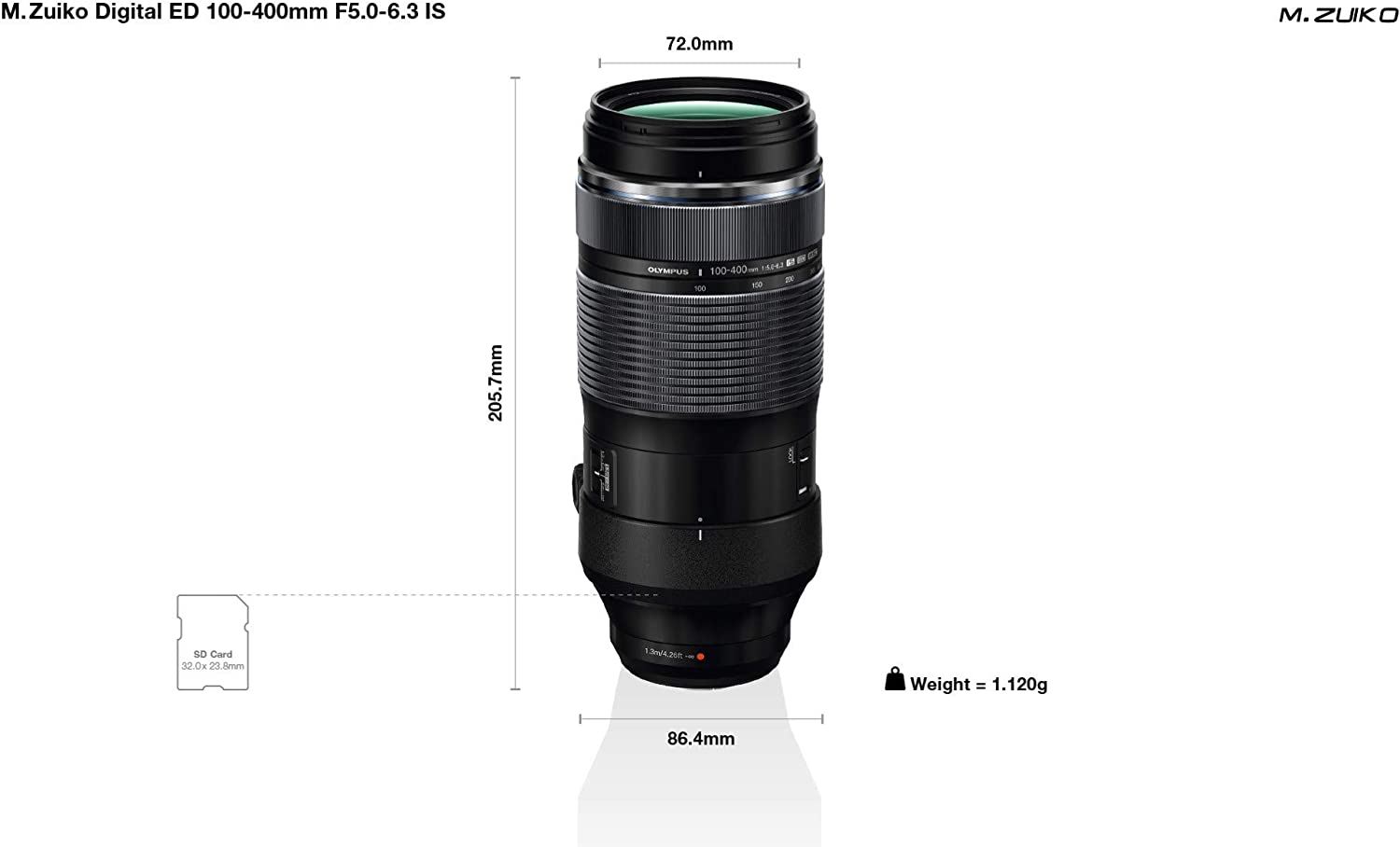 Olympus 100-400mm F5.0-6.3 IS Super telephoto zoom Lens - Black