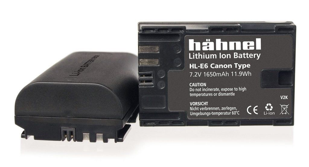 Hahnel HL-E6 LP-E6 Li-ion 7.2V 1650mA Battery Canon Type Replacement for Canon R5, R6, R6 II, R, 5DIV, 6DII, 90D