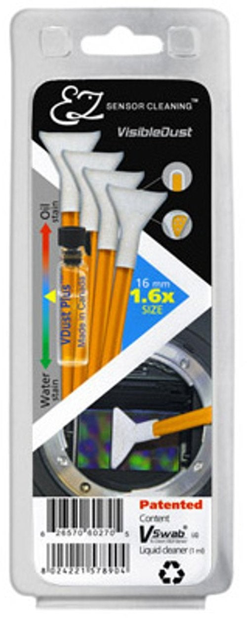 Product Image of Visible Dust 1.6x Sensor Cleaning Kit (Vdust Solution and 4 Orange Swabs)
