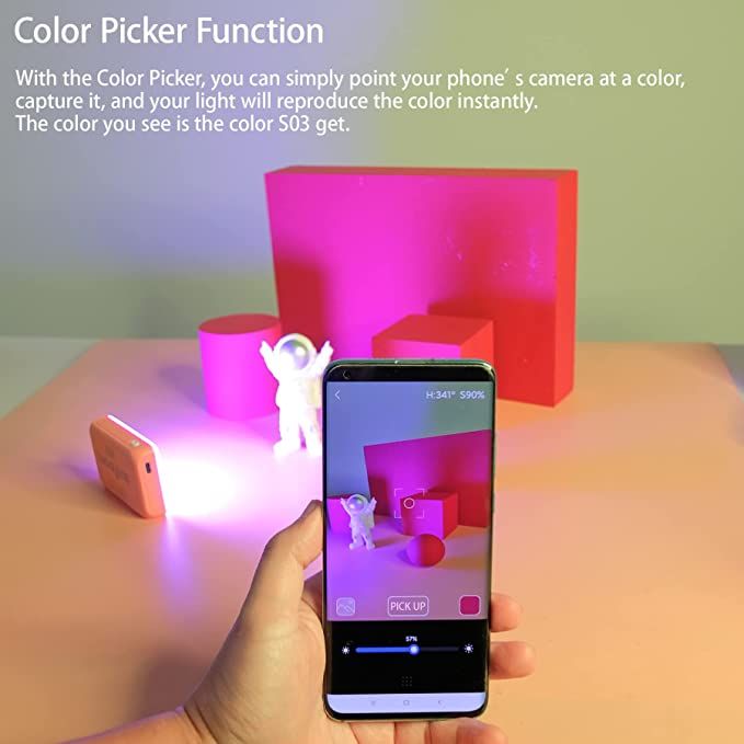 Weeylite S03 4W RGB Colorful Pocket LED Light 2800K~6800K Control Via Mobile APP - Grey