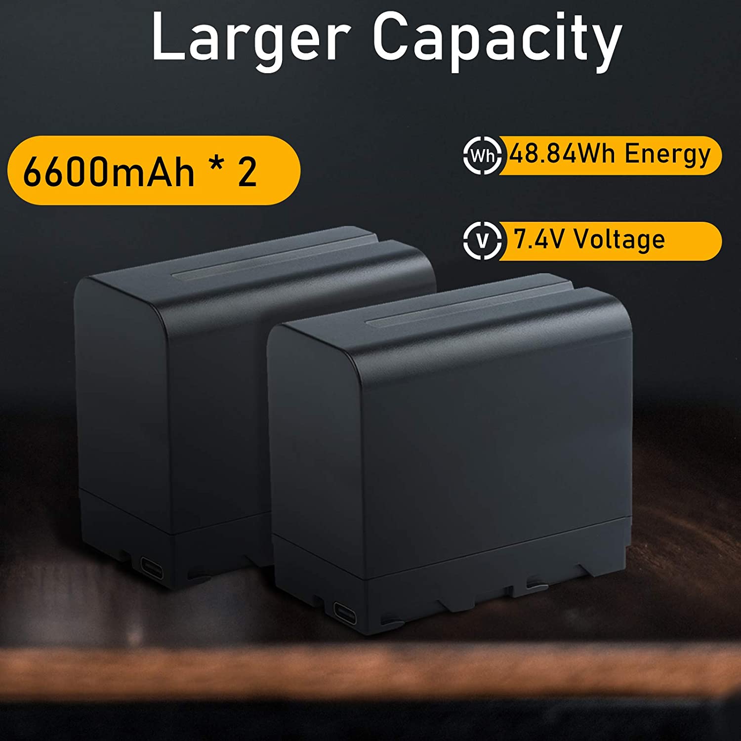 Weeylite NP-F970 Chargeable Li-Battery of Ninja 200, Ninja 300, 6600mah, with Type-C 18W quick charge