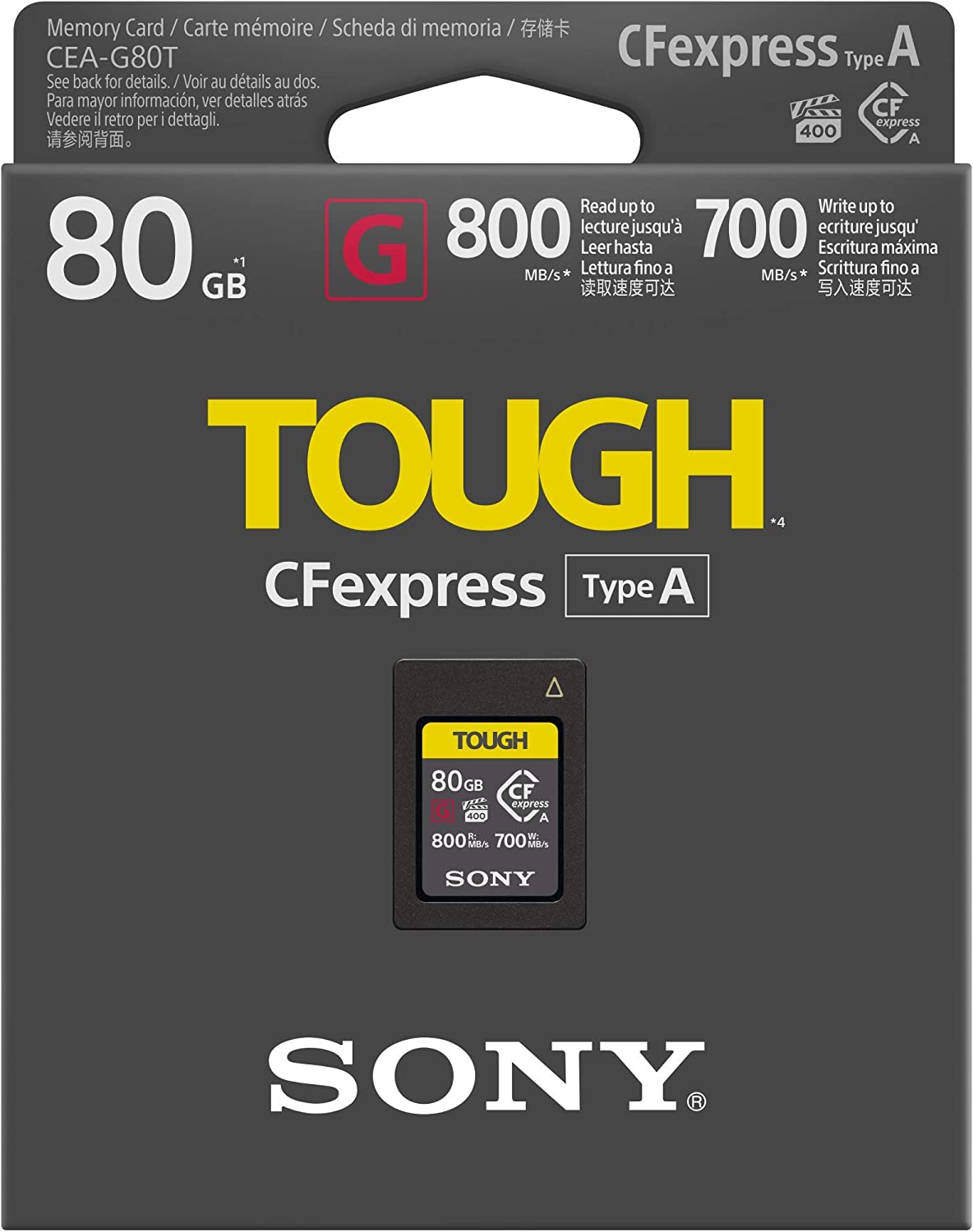 Sony 80GB CFexpress Type A (800MB/s) Memory Card - Product Photo 2 - Memory card packaging