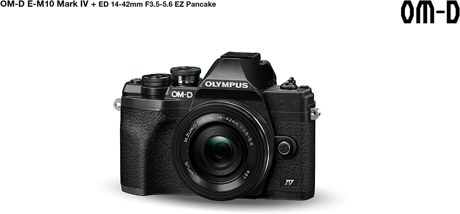 Olympus OM-D E-M10 Mark IV Camera with 14-42mm EZ Lens Kit - Black